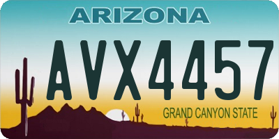 AZ license plate AVX4457