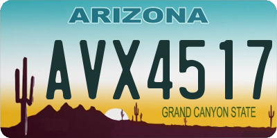 AZ license plate AVX4517