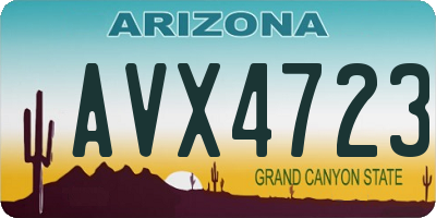 AZ license plate AVX4723