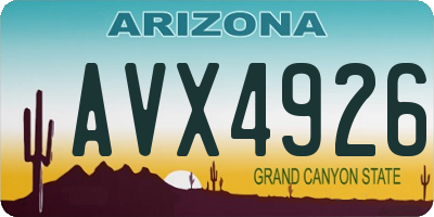 AZ license plate AVX4926