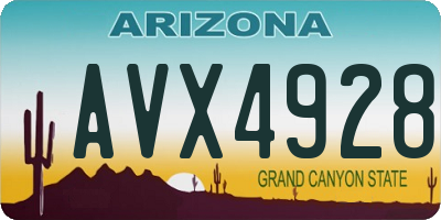 AZ license plate AVX4928