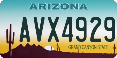 AZ license plate AVX4929