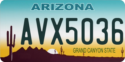 AZ license plate AVX5036