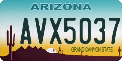 AZ license plate AVX5037