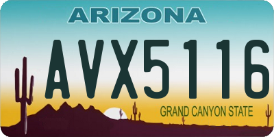 AZ license plate AVX5116