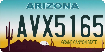 AZ license plate AVX5165