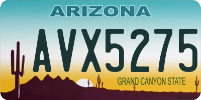 AZ license plate AVX5275
