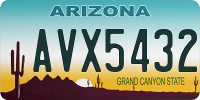 AZ license plate AVX5432