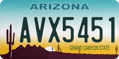 AZ license plate AVX5451