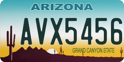 AZ license plate AVX5456