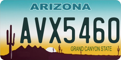 AZ license plate AVX5460