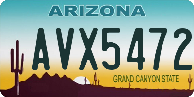 AZ license plate AVX5472