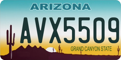 AZ license plate AVX5509