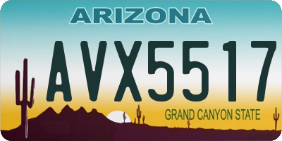AZ license plate AVX5517