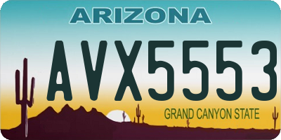 AZ license plate AVX5553