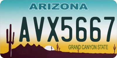 AZ license plate AVX5667