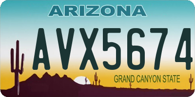 AZ license plate AVX5674
