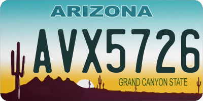 AZ license plate AVX5726