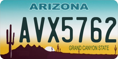 AZ license plate AVX5762