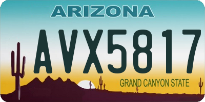 AZ license plate AVX5817