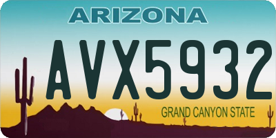 AZ license plate AVX5932
