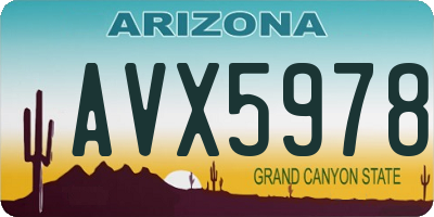 AZ license plate AVX5978