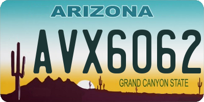 AZ license plate AVX6062