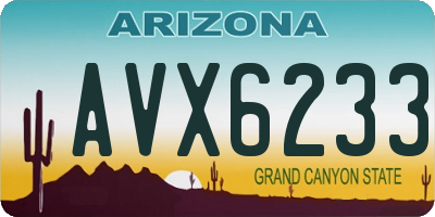 AZ license plate AVX6233