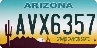 AZ license plate AVX6357