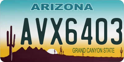 AZ license plate AVX6403