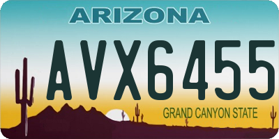 AZ license plate AVX6455