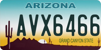 AZ license plate AVX6466
