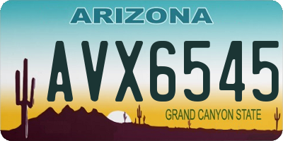 AZ license plate AVX6545