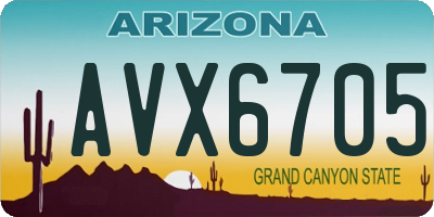 AZ license plate AVX6705