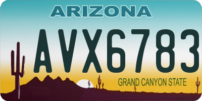 AZ license plate AVX6783