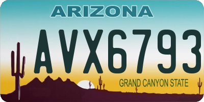 AZ license plate AVX6793