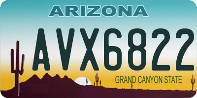AZ license plate AVX6822