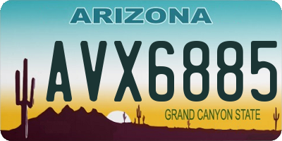 AZ license plate AVX6885