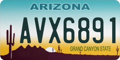 AZ license plate AVX6891