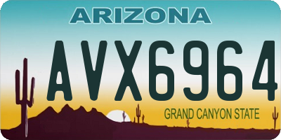 AZ license plate AVX6964