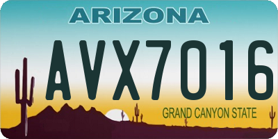 AZ license plate AVX7016