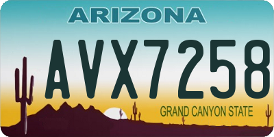AZ license plate AVX7258
