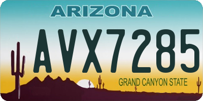 AZ license plate AVX7285
