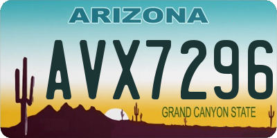 AZ license plate AVX7296