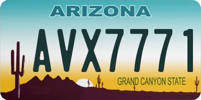 AZ license plate AVX7771
