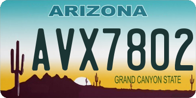 AZ license plate AVX7802