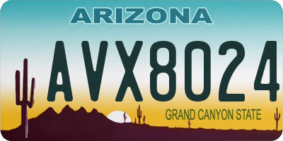 AZ license plate AVX8024