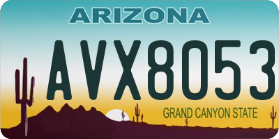 AZ license plate AVX8053