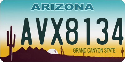 AZ license plate AVX8134
