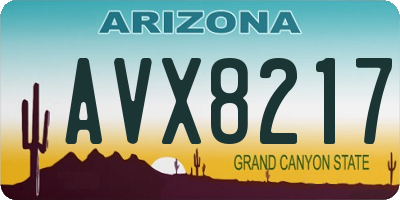 AZ license plate AVX8217